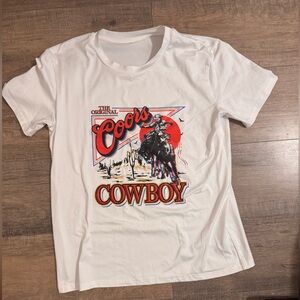 SHEIN White Cowboy Graphic T-Shirt